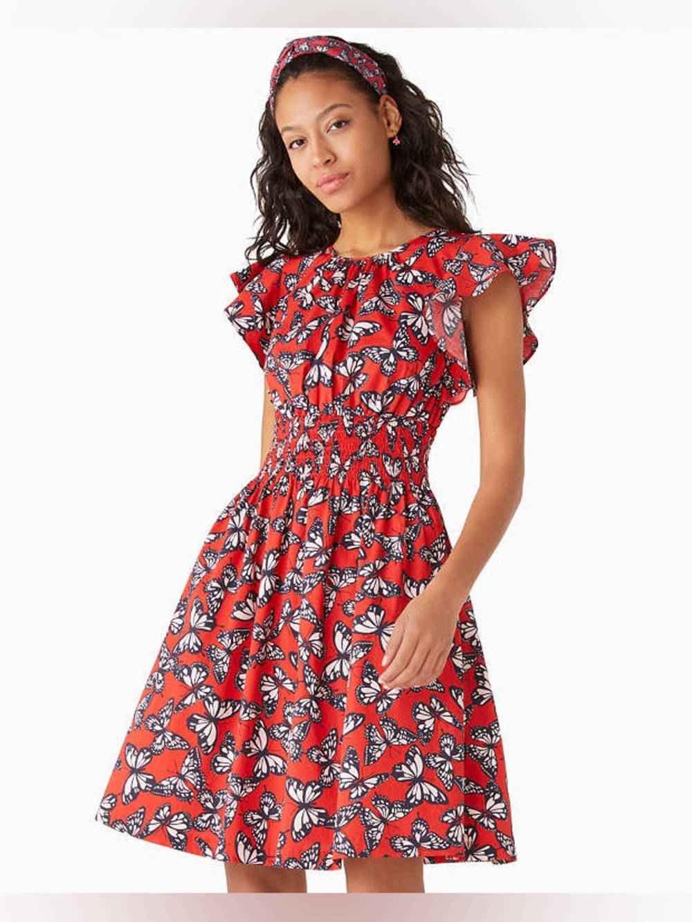 Kate Spade Red Butterfly Print Blake Dress